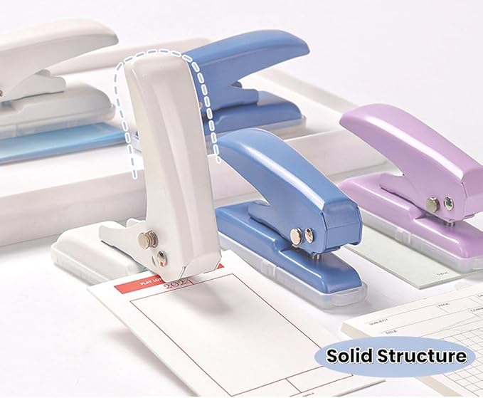 Single Hole Punch, 40 Sheets Punch Capacity Hole Puncher Heavy Duty Hole Puncher Single Small Hole Punch One Hole Puncher for Crafts Paper Cards Tags Scrapbook-1/4 inch Hole, White