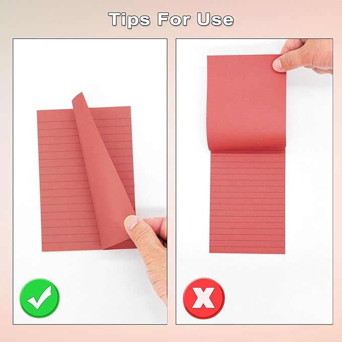 9 Pack Lined Sticky Notes 4X6 in Post Sticky Notes with Lines, 9 Aesthetic Vintage Sticky Note Large Neutral Ruled Post Sticky Super Sticking Power Pads, School Office Desk Accessories (Vintage)