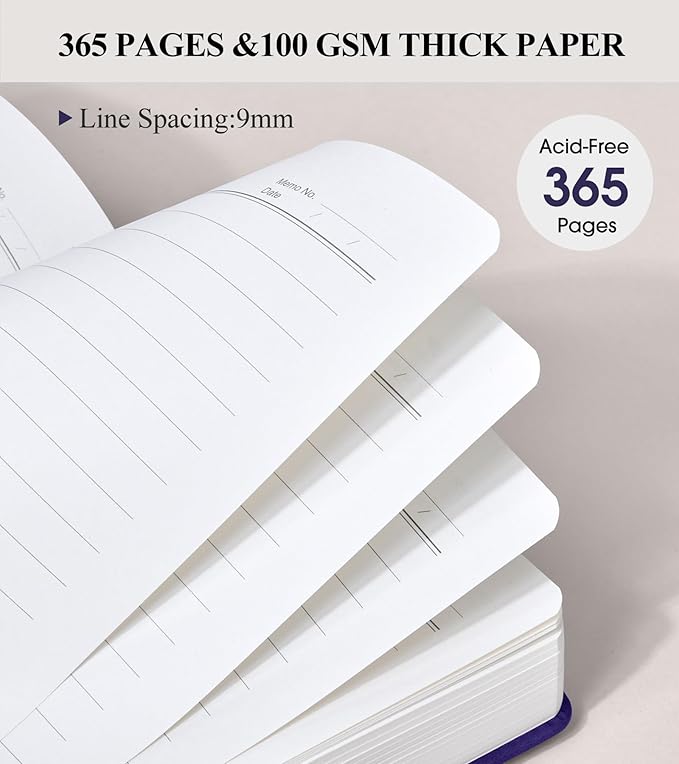 365 Page Thick Lined Journal Notebook for Men Women, A4 Large Leather Journals for Writing, Hardcover Notebooks for Work, School, Note Taking, Business, Travel Diary, College Ruled 8.5" x 11"