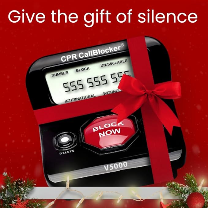 CPR V100K Call Blocker for Landline Phones with Caller ID. Pre-Loaded with 100,000 Nuisance Numbers and Allows Blocking of 10,000 More with a Single Button Press.