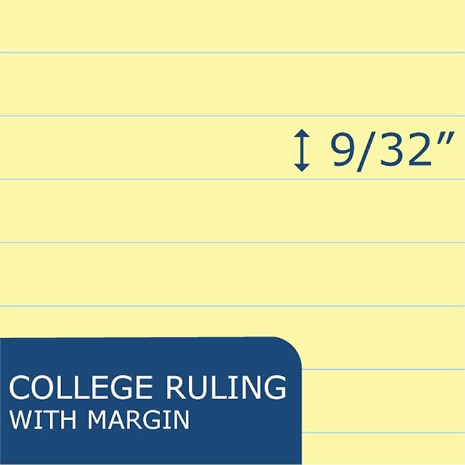 Roaring Spring Wide Recycled Landscape Legal Pads, College Rule, 11" x 9.5", 40 Sheets, Canary, 2 Pack, Made in USA