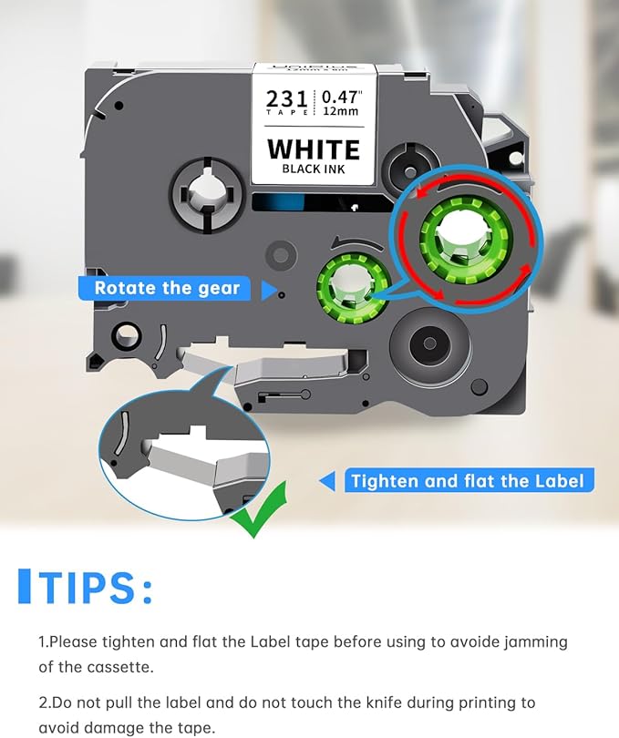 6-Pack TZ Tape 12mm 0.47 Laminated Multi Color Tape Compatible with Brother P Touch TZe-231 Tz231 431 531 631 731 Label Maker Tape, Work with P Touch PT-H110 PT-D210 D400 D600 1290 2040