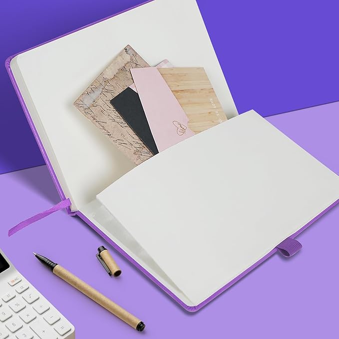 4 Pack Lined Journal Notebooks for Work, Travel, College, A5 Size 100 GSM Thick Paper, Classic Ruled, Hardcover Notepad for Writing 160 Pages, 5.5 x 8.3 inch, 4 Light Multicolors