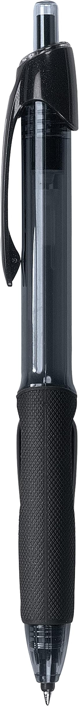 uniball Power Tank Rt Ballpoint Pen, Retractable, Bold 1 Mm, Black Ink, Smoke/black Barrel, Dozen