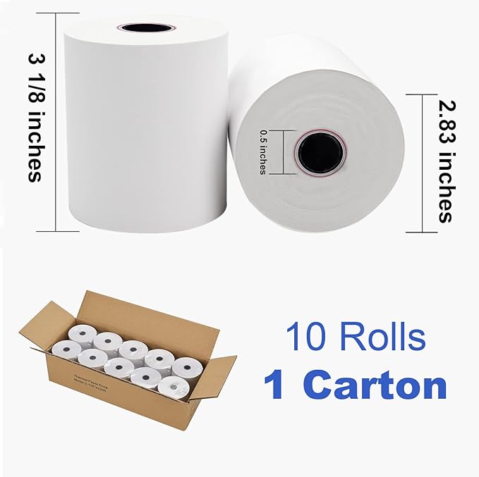 300 Rolls Thermal Paper 3 1/8 x 230ft Pos Receipt Paper, Cash Register Roll TM-T88 T-20 T-90 SRP-350 370
