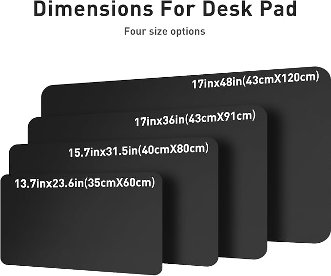 Aothia Leather Desk Pad Protector, Mouse Pad, Office Desk Mat, Non-Slip PU Leather Desk Blotter, Laptop Desk Pad, Waterproof Desk Writing Pad for Office and Home (Black,23.6" x 13.7")