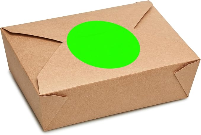 ChromaLabel 3 Inch Round Sticker Labels, High Visibility Permanent Sticky Dots Color Coding Labels, Easy to Write On Color Coded Stickers - 500 Colored Labels per Roll - Matte Finish Fluorescent Green