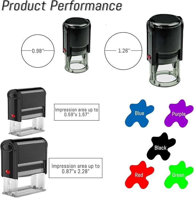 EAQ Custom Stamp Self Inking Return Address Stamp, Personalized Stamp with Text Logo | Business Logo Stamp | Address Stamp | Wedding Stamp