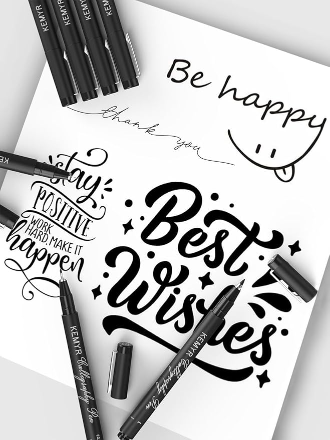 8 Micro Fine liner Drawing Art Pens Calligraphy Pens: XS-E3.0 Size Black Art supplies Waterproof Archival Black Ink Markers For Artists,Use for Professional Watercolor,Sketching