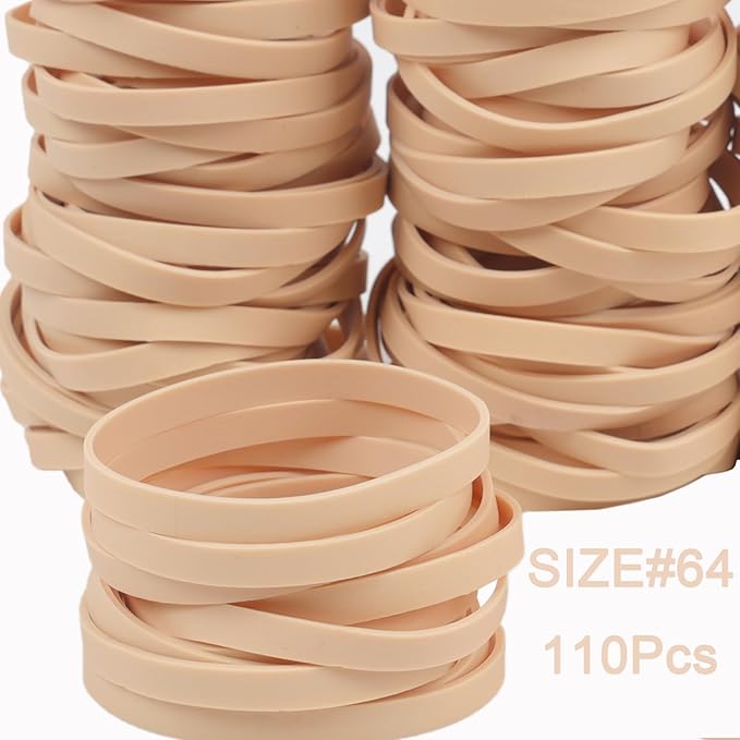 AMUU Rubber Bands Size #64 About 0.5 lb 110pcs Tactical Rubber Bands for Office Supplies School Home Elastic Bands