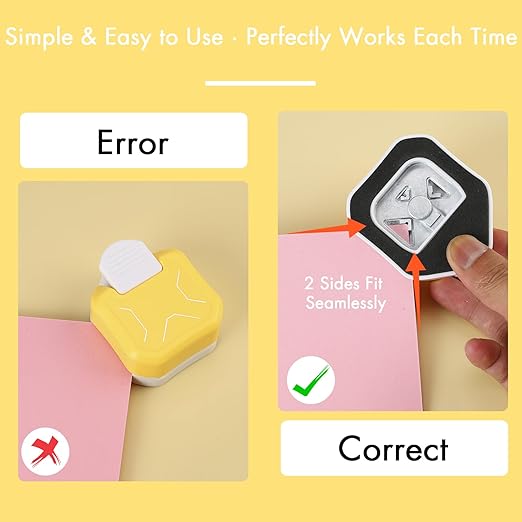 3 in 1 Diagonal Corner Punch, 3 Way Corner Paper Punch for Paper Crafts, Journals, Greeting Cards, Postcards, DIY Projects, Invitations Cards, Gift Tags, and Scrapbooking