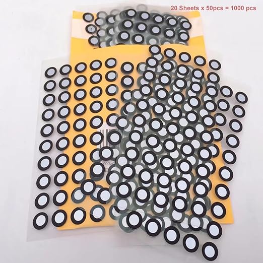 6.0mm 3D Optical Tracking Markers for Industrial 3D Scanner,3D Scanning Markers, HogarDeco Accurate Tracking Dots Diffuse Reflection Markers for 3D Scanner (1000pcs, Inner 6mm, Outer10mm)