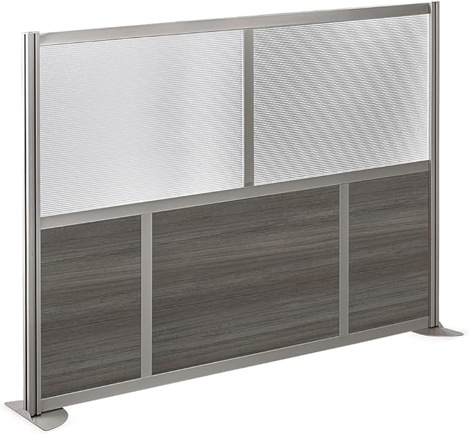 NBF Office Partitions - Cubicle Privacy Panel Wall Divider - Modern Room Separator with Quick Assembly - Indoor Laminate Free Standing Portable Room Divider Panel - 52" H x 73" W (Warm Ash)