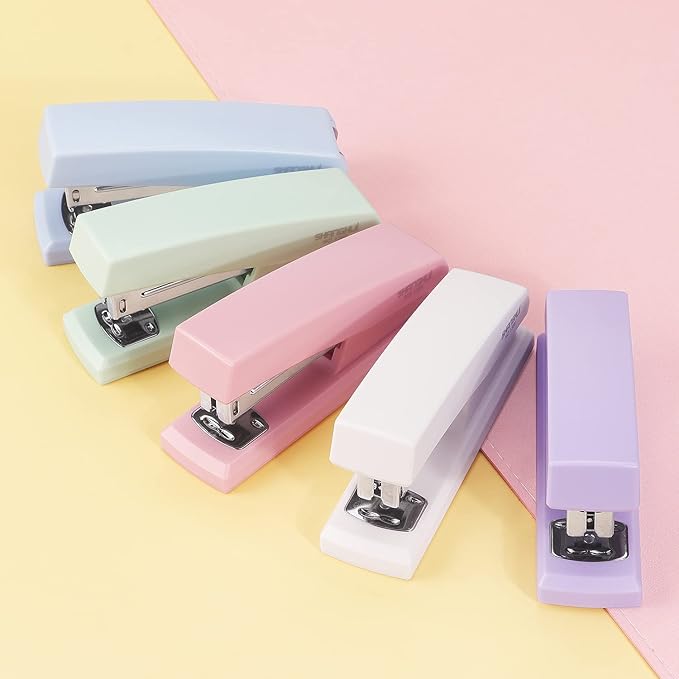 Tamaki Stapler, Office Stapler, Small Staplers for Desk, White