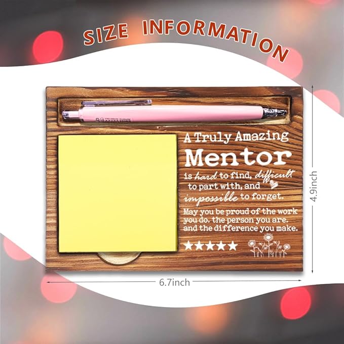 Thank You Appreciation Gifts for Mentor, Mentor Gifts for Women Men, Going Away Gift Retirement Gift for Mentor, Best Mentor Gifts for Mentor Counselor Self-Stick Note Pad Holders-DW49