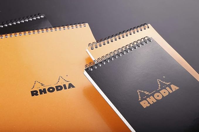 Rhodia - Wirebound Notepad - Graph - 80 Sheets - 8 1/4 x 11 3/4" - Black