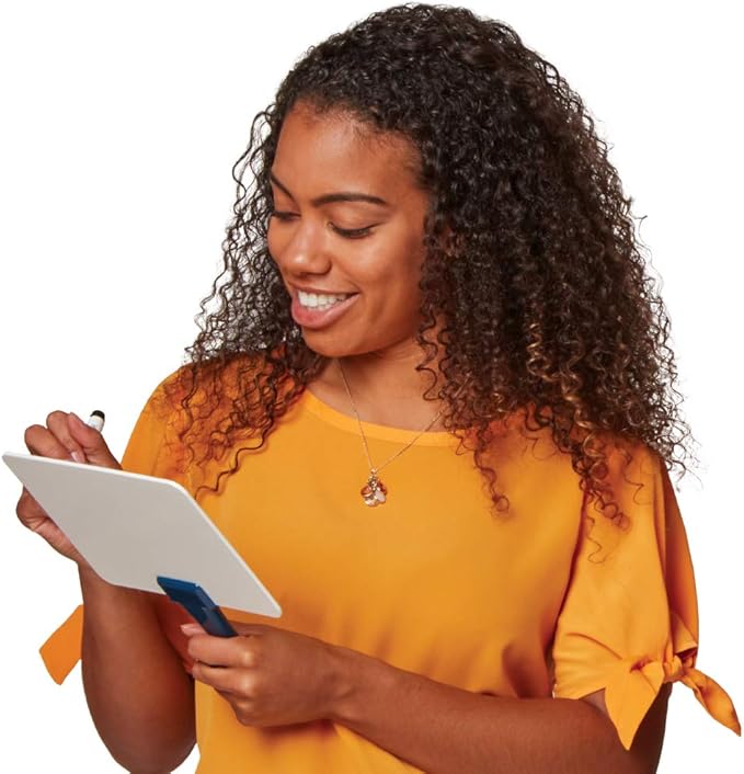 Trainers Warehouse Premium Handheld Whiteboard | Sturdy Double-Sided Dry-Erase Board with Handle | Ideal Teaching Prop for Classrooms & More (5.9" x 7.75")