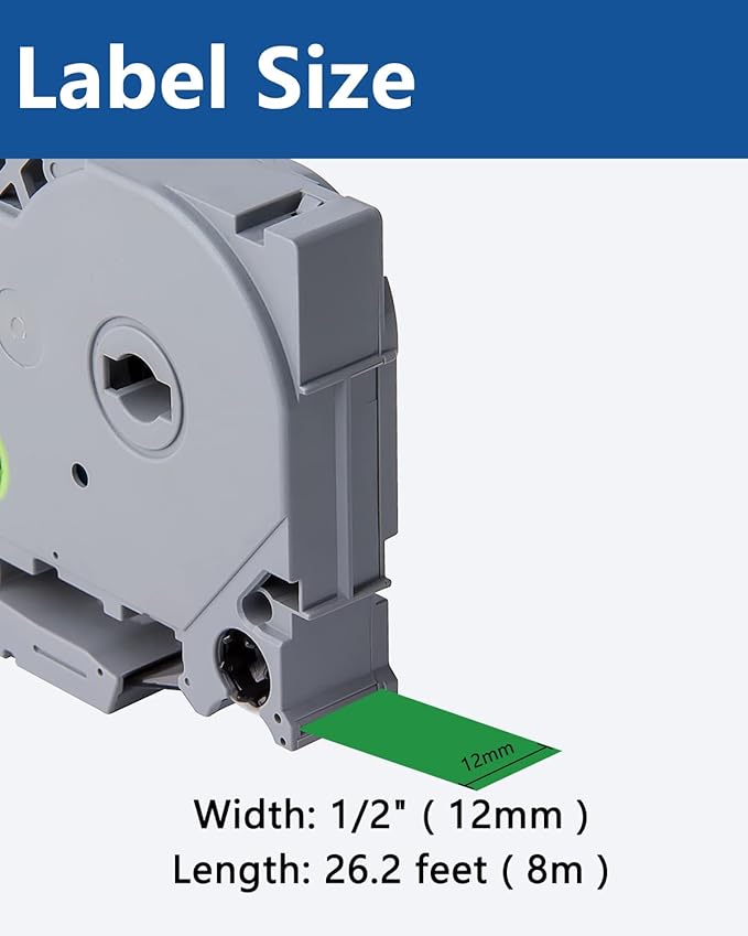 3-Pack Tze Tz Tape 12mm 0.47 Laminated Green TZe-731 TZe731 Label Tape Compatible for Brother P Touch Label Maker Tape for PT D200 D210 D220 D400 Cube, Black on Green, 1/2 Inch x 26.2 Feet