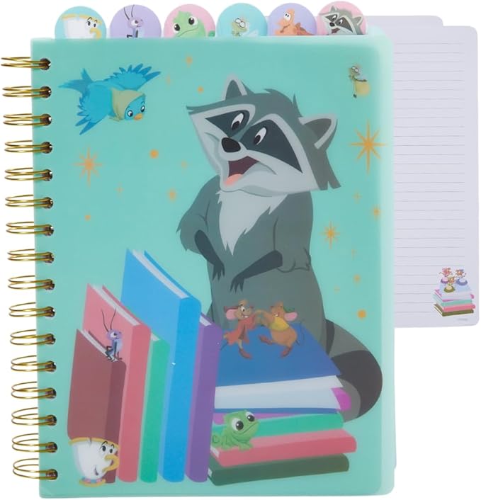 Innovative Designs Disney Princess Journal Notebook, Spiral Bound, 144 Lined Pages, 8 x 7 inches, Light Green, Disney Princess Movie Characters