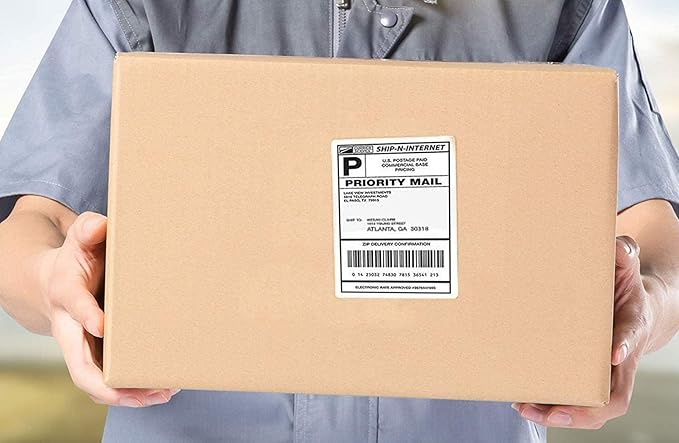 4x6 Thermal Labels, Shipping Labels with Perforated Line, Commercial Grade Thermal Shipping Label Paper, Pack of 500