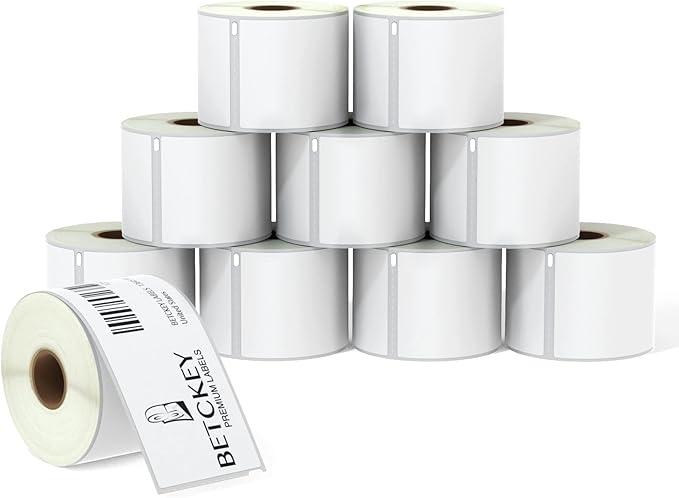 BETCKEY - Compatible DYMO 99019 (2-5/16" x 7-1/2") Large Lever Arch File Labels, Compatible with DYMO Labelwriter 450, 4XL, NOT Fit 550 & 5XL [10 Rolls/1500 Labels]