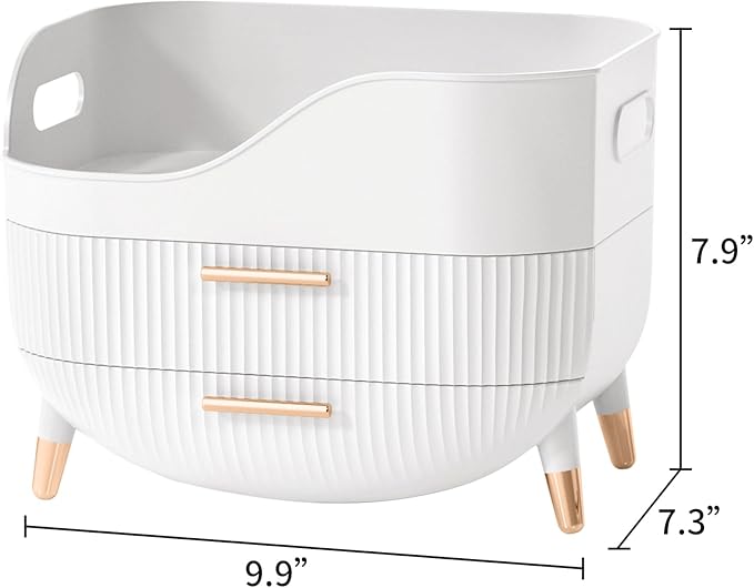 Makeup Organizer with Drawers,Skincare Organizer for Vanity,Storage Box with Handle,Large Cosmetic Display case for Dresser, Bathroom Countertop