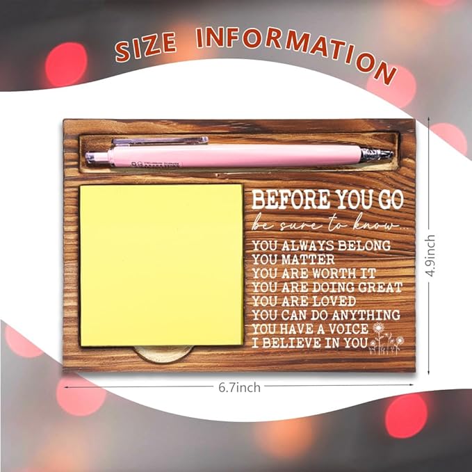 Inspirational Positive Affirmation Gift for Him Her, Before You Go Affirmation Decor, Positive Gift, Mental Health for Home School Counseling Office Treatment Self-Stick Note Pad Holders-DW42