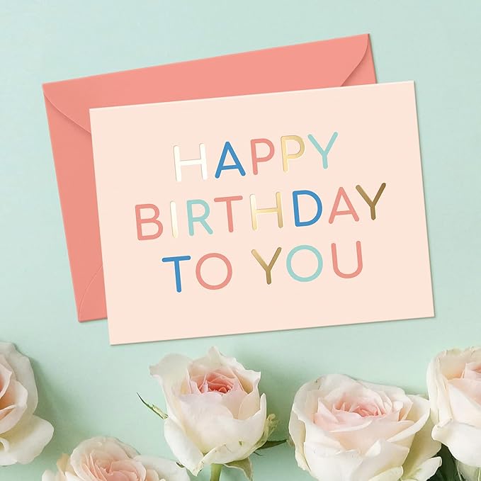 Set of 24 Gold Foil Bulk Birthday Cards Assortment – Bulk Happy Day pages with Envelopes Box Set – Assorted Blank celebration sheets for Women, Men, and Kids in a Boxed Card Pack