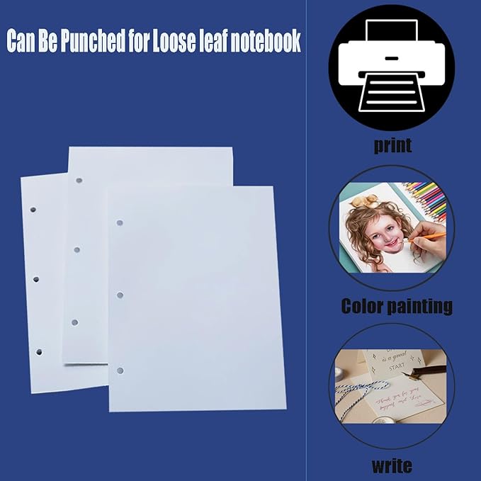50 Pack 4x6 White Cardstock Paper Blank Thick Heavyweight 92lb Card Stock for Making Index Cards, Invitations cards, Postcards