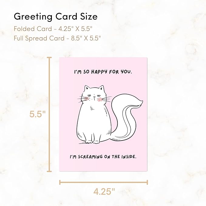 ALY LOU Congratulations Card, Graduation Card, Congrats Grad for Him/Her, Funny New Job Promotion, New Home, Wedding Celebration (I’m So Happy For You. I’m Screaming On The Inside.)