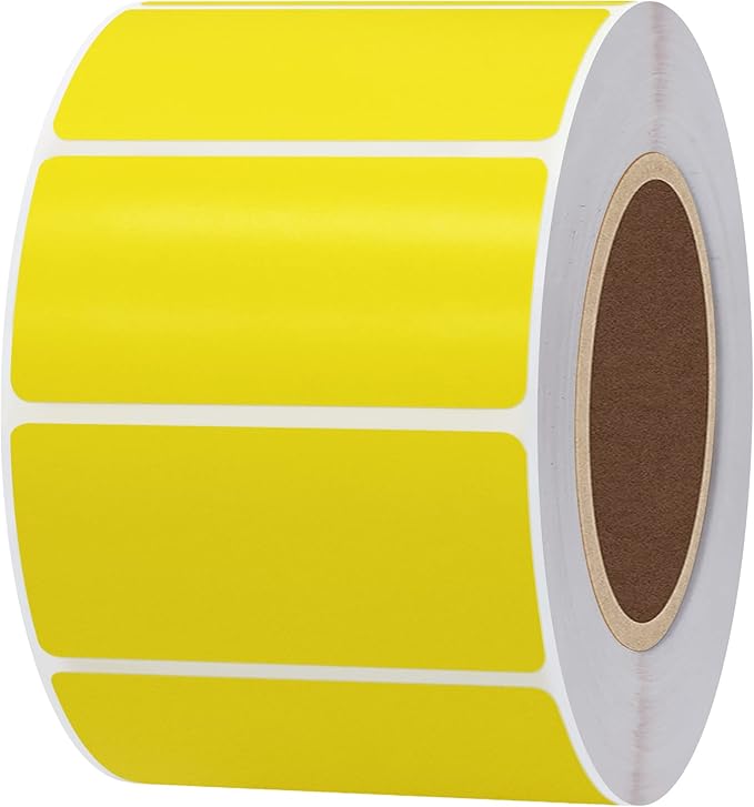 Hybsk 2x1 inch Color Direct Thermal Labels for Shipping, Barcodes, Address, Compatible with Rollo Label Printer & Zebra Desktop Printers (2"x1",Yellow)