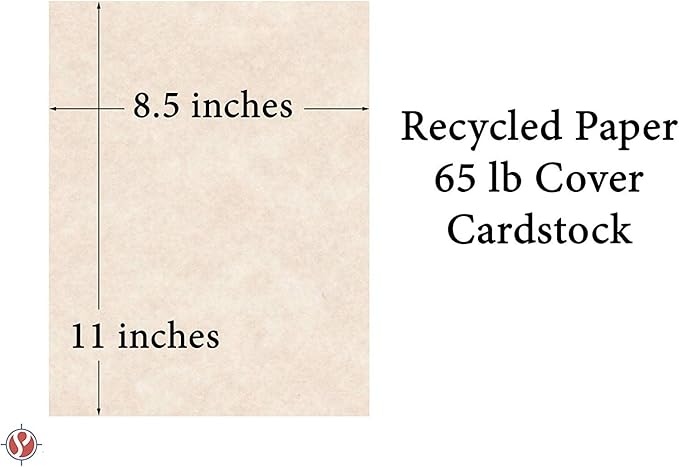 Natural Cream Stationery Parchment Recycled Paper | 65Lb Cover Cardstock | 8.5” x 11” Inches | 50 Sheets Per Pack