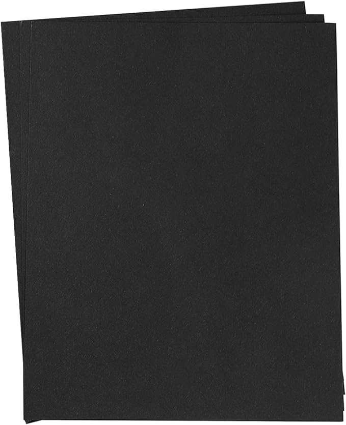 30 sheets Cardstock Paper 8 1/2 x 11 Inches for Crafts and Invitations (Black)