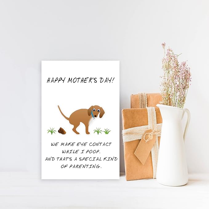 OJsensai Happy Mother's Day Card from Dog, Personalized Mothers Day Gifts for Dog Mom Grandma, Funny Dog Mothers Day Card for Women, Unique Gift Idea for Dog Owner