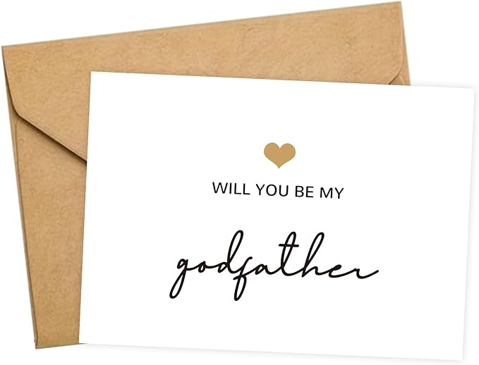 Will You Be My Godfather, God Father's Proposal Card Gifts with Envelope, Cute Gifts for Godather On Wedding Day.（Godfather B）