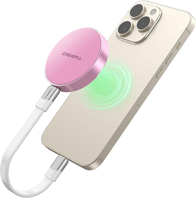IGIERA 1TB Magnetic Portable SSD, External Solid State Drives with USB-C 3.2 Gen 2x2, Speed Up to 2000MB/s, Compact & Durable, Compatible with iPhone 15/16 Series and Other USB-C Devices, Pink