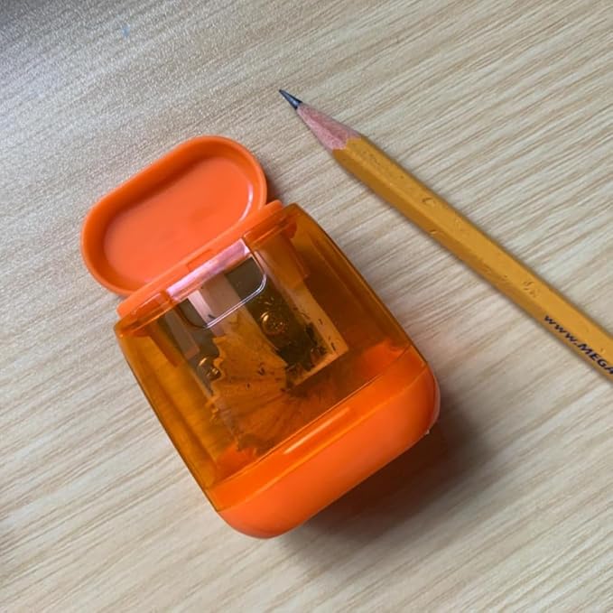 Colored Pencil Sharpener Manual, 4pcs Small Handheld Pencil Sharpeners Dual Holes with Lid for Kids Adults at Classroom School Office Home