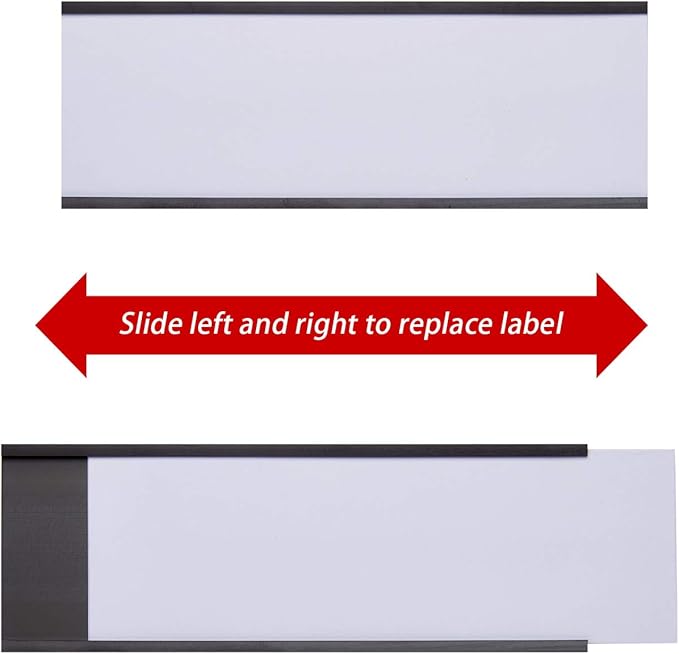 Eeoyu Magnetic Label Holders with Magnets Magnetic Data Card Holders with Clear Plastic Protectors for Metal Shelf, Whiteboard, Set of 30 (0.8 x 3 Inch)