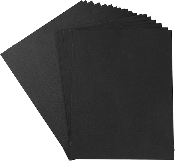 Wishop 20 Sheets Colored Thick Paper Cardstock Blank for DIY Crafts Cards Making, Halloween, Invitations, Scrapbook Supplies (Black, 8.5 x 11 inches)