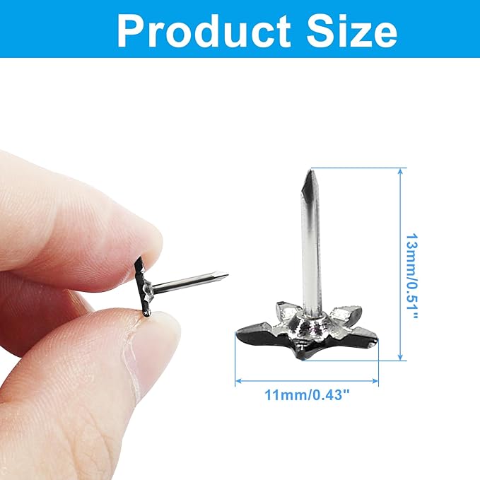 Piutouyar 150 Pcs Star Push Pins, Black Upholstery Tacks Star Shaped Decorative Thumb Tacks Metal Upholstery Pins for Upholstered Furniture Cork Board DIY Projects or Home Decor 11 x 13mm