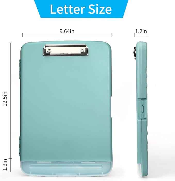 Clipboard with Storage, Clip Boards 8.5x11 with Storage, Large Capacity Nursing Clipboards with Pen Holder, Heavy Duty Plastic Storage Clipboard Folder with Low Profile Clip, Side-Opening