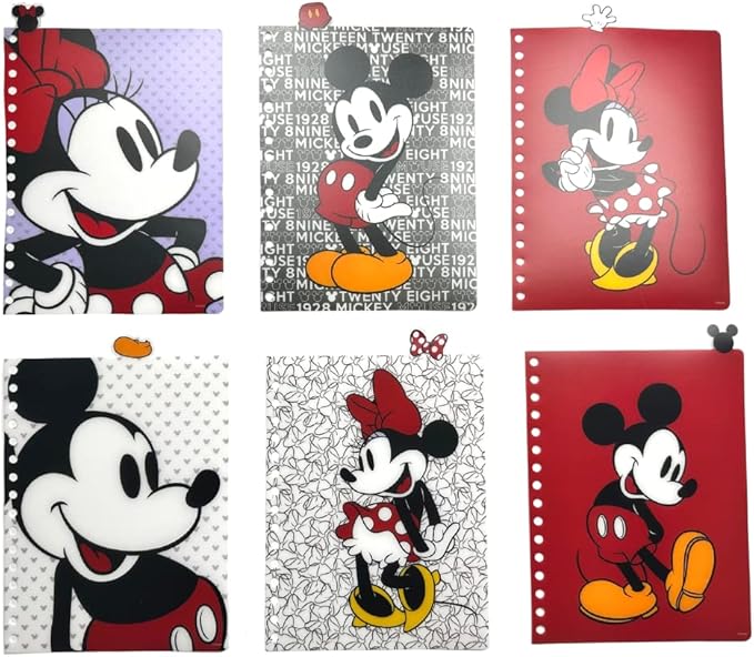 Innovative Designs Disney Minnie and Mickey Mouse Journal Notebook, Spiral Bound, 144 Lined Pages, 8 x 7 inches, Red