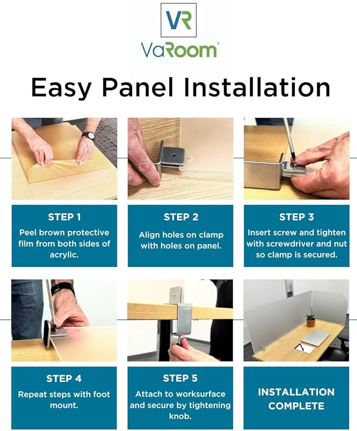 Desk Divider for Students and Desk Privacy Panel. Office Partitions and Ideal Cubicle Light Shield. Frosted Acrylic Clamp-on Desk Partition - 29” W x 22”H Divider