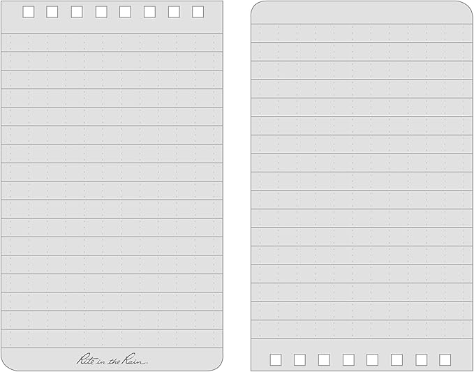 Rite in the Rain Florescent Top Spiral Notebook, 3” x 5”, Hi Vis Green Cover, Universal Page Pattern, 3 Pack (No. HV935-3)
