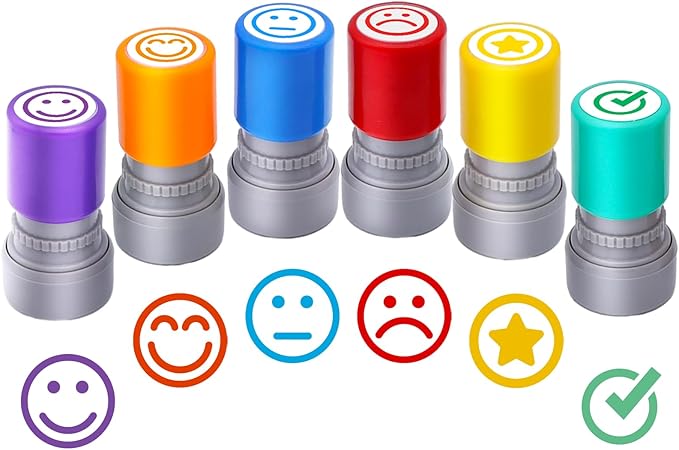 6-Piece Set of Rating Stamps-Teacher Stamps for Classroom Teacher Stamps for Grading Teacher Stamp Self Inking Stamp Teacher Gifts