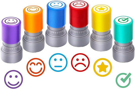 6-Piece Set of Rating Stamps-Teacher Stamps for Classroom Teacher Stamps for Grading Teacher Stamp Self Inking Stamp Teacher Gifts