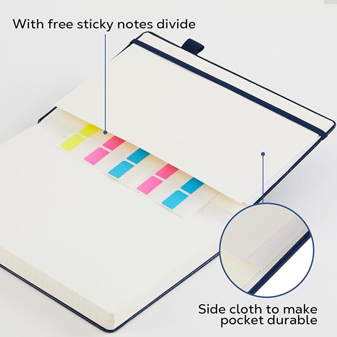 Hardcover Leather Notebooks College Ruled, 320 Pages Notebook Journals for Writing Note Taking Women & Men, A5 (5.7'' X 8.4'') Daily Notebook Journal, Orange