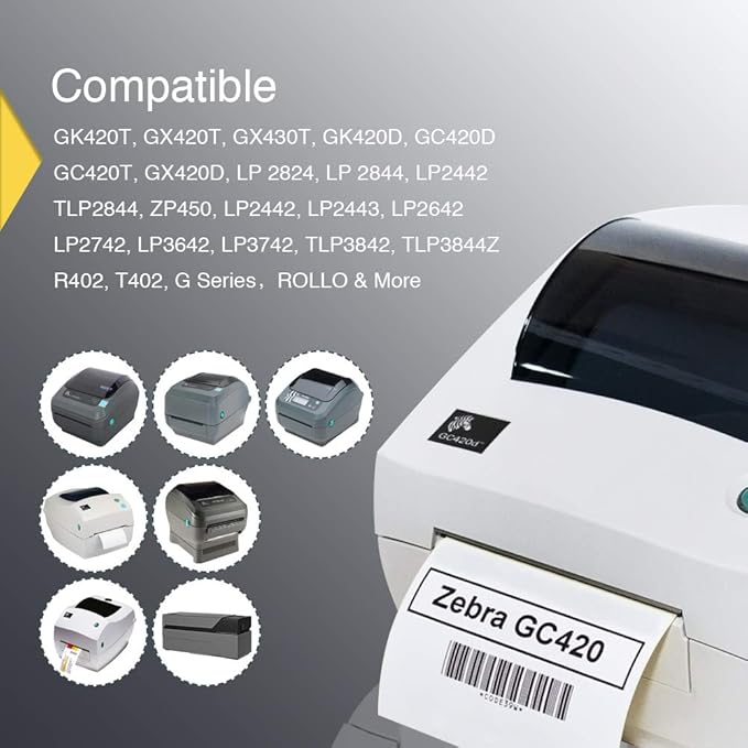 BETCKEY - 4" x 2" (102 mm x 51 mm) Barcode Shipping & Multipurpose Labels Compatible with Zebra & Rollo Label Printer,Premium Adhesive & Perforated [2 Rolls, 1500 Labels]