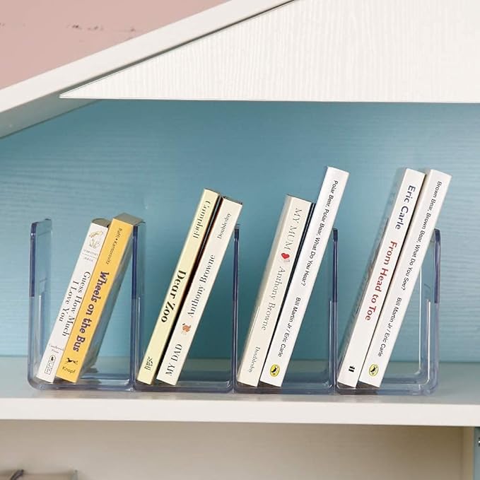 LUGUNU Clear Acrylic Purse Organizer - 4-Section Divider for Handbag Closet Storage - Durable Rack for Purses, Clutches More (Set of 4)