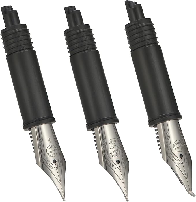 Set of 3 Hongdian Fountain Pen Silver Nibs (Fine, Extra Fine and Bent Nib) for Black Forest 1850, 1851, M2,1843, 6013, 517D, 517S, 525,H1, H3, A3, 1843 and 920 Series